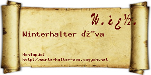 Winterhalter Éva névjegykártya